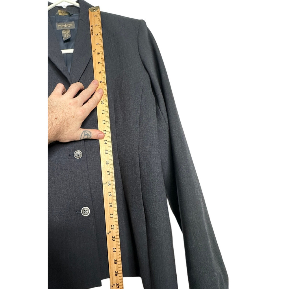 Banana Republic 2 Italian $298 Stretch WOOL Blazer 3 Button Jacket Dark Gray EUC - Picture 7 of 7